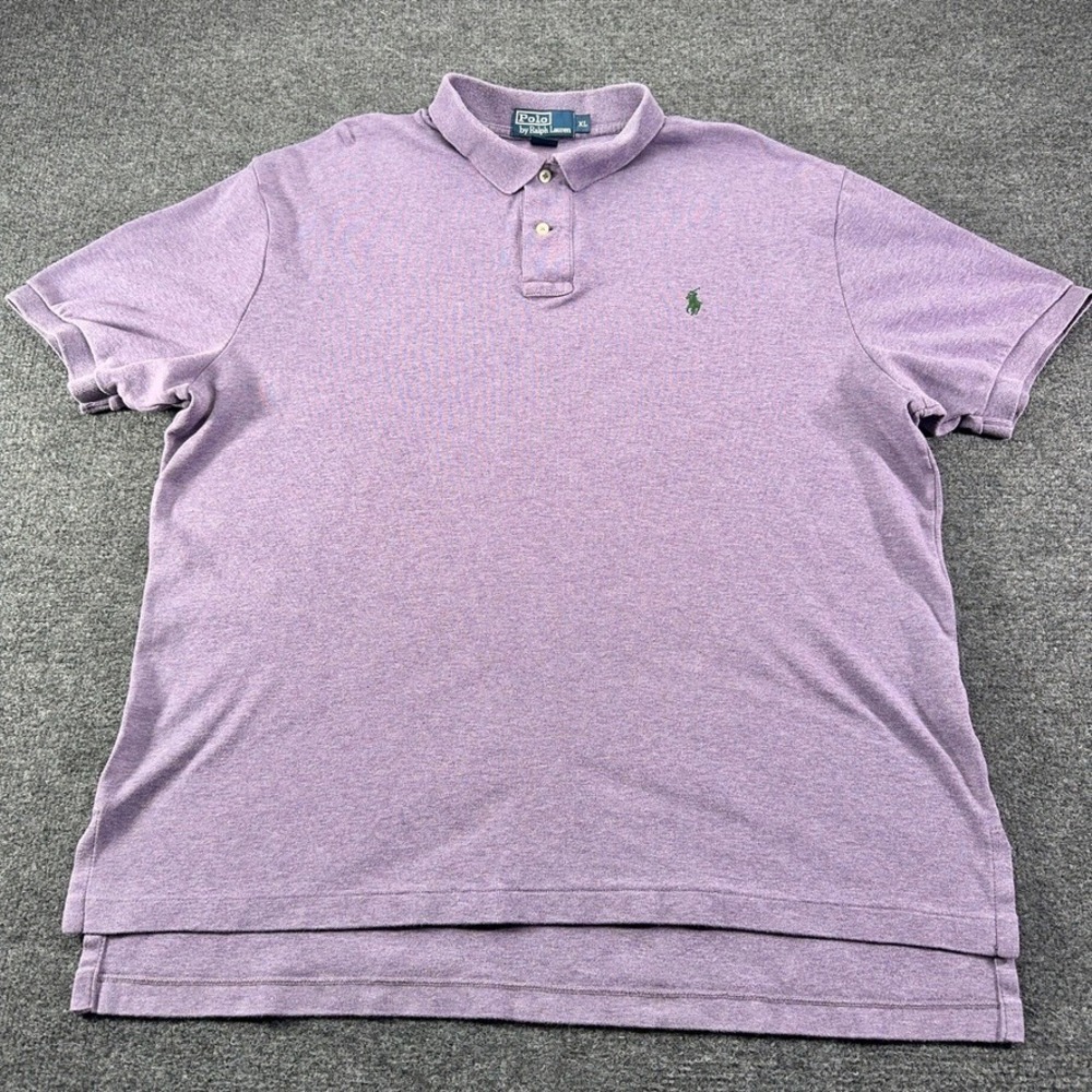 Polo Ralph Lauren Mens XL Purple Heather Cotton Pony Logo Polo Shirt